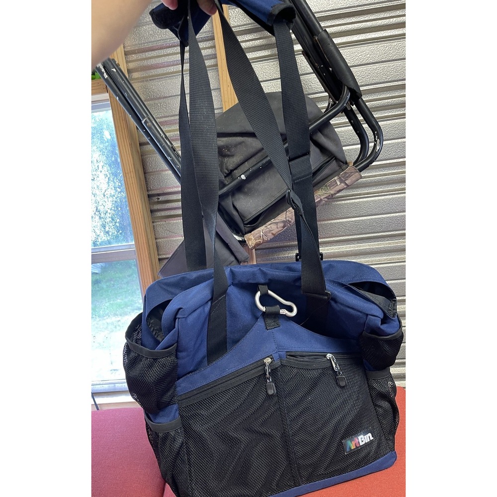 ArtBin Art Bag Large Canvas Travel Tote Craft Organizer Adjustable Strap Blue